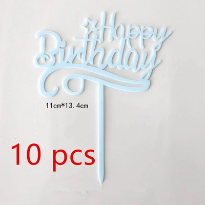 10 tk. Uus kuldne palju õnne sünnipäevaks mõeldud koogipea, kuldne must akrüül, laste sünnipäevapeo kook, magustoidukaunistus, kingitus beebiõhtul