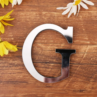 3D DIY akrüül inglise tähtedega seinakleebis Isikupärastatud nimi Isekleepuvad peeglikleebised pulmade sünnipäevaks kodukaunistuseks