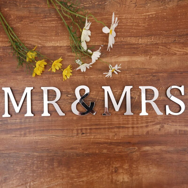 3D DIY akrüül inglise tähtedega seinakleebis Isikupärastatud nimi Isekleepuvad peeglikleebised pulmade sünnipäevaks kodukaunistuseks