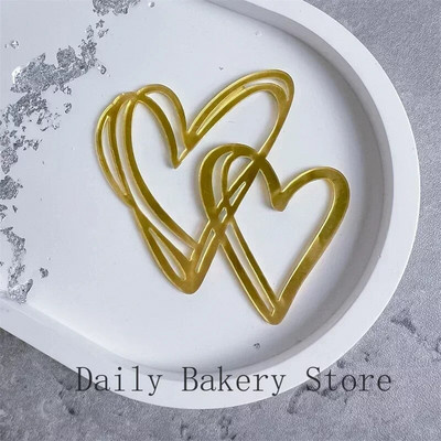 10 tk/komplekt Head sõbrapäeva tassikoogi pealistükid Stiil Armastus Südamemärgistus Akrüülist koogipealne Pulmapeo Magustoidu kaunistus