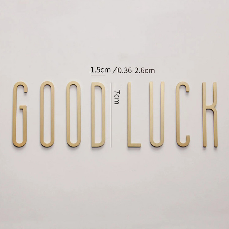 Čvrsta mjedena slova Kućni ukrasni kućni broj engleske abecede Arapski brojevi DIY Naziv trgovine