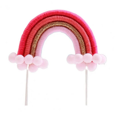 Tortabetét szivárvány alakú Kézzel szőtt pamut kötél Tortafeltétek Ünnepi dekoráció tortasütési kellékek Születésnapi kellékek