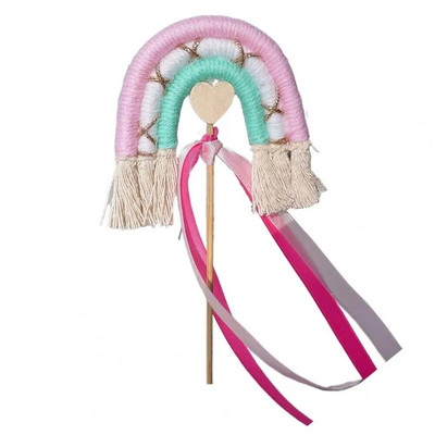 Tortabetét szivárvány alakú Kézzel szőtt pamut kötél Tortafeltétek Ünnepi dekoráció tortasütési kellékek Születésnapi kellékek