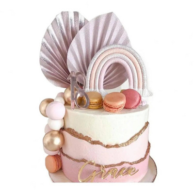 Tortabetét szivárvány alakú Kézzel szőtt pamut kötél Tortafeltétek Ünnepi dekoráció tortasütési kellékek Születésnapi kellékek