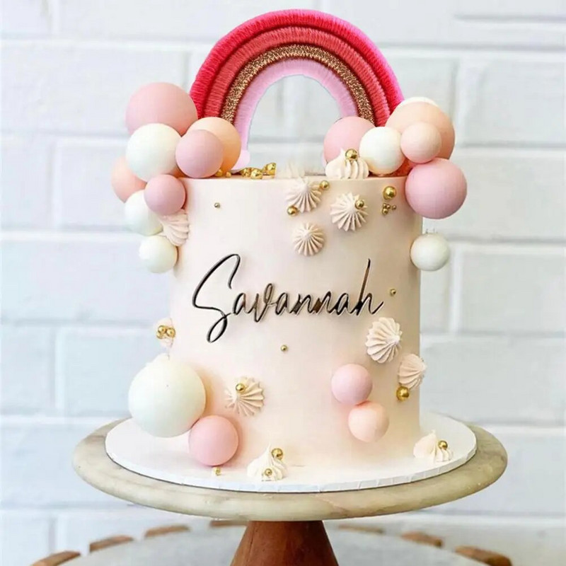 Tortabetét szivárvány alakú Kézzel szőtt pamut kötél Tortafeltétek Ünnepi dekoráció tortasütési kellékek Születésnapi kellékek