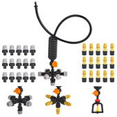 Rippuv uduotsik veeudu sprinkleri niisutussüsteem 5/7 suunaga reguleeritav pihustikomplekt kasvuhoone niisutamiseks