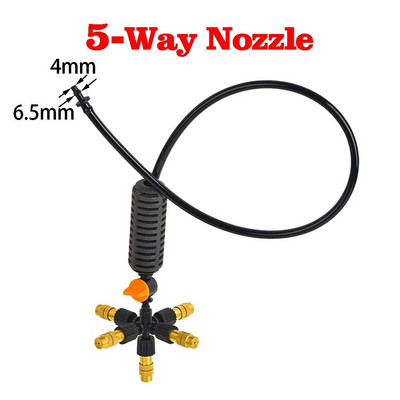 Rippuv uduotsik veeudu sprinkleri niisutussüsteem 5/7 suunaga reguleeritav pihustikomplekt kasvuhoone niisutamiseks