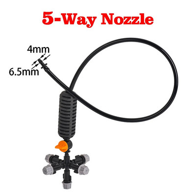 Rippuv uduotsik veeudu sprinkleri niisutussüsteem 5/7 suunaga reguleeritav pihustikomplekt kasvuhoone niisutamiseks