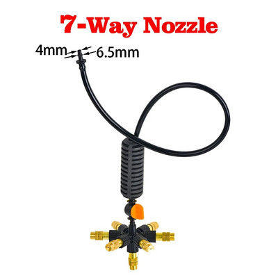 Rippuv uduotsik veeudu sprinkleri niisutussüsteem 5/7 suunaga reguleeritav pihustikomplekt kasvuhoone niisutamiseks