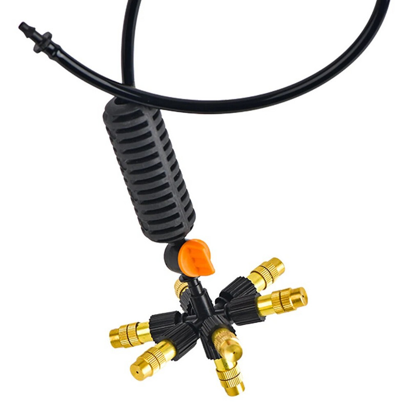 Rippuv uduotsik veeudu sprinkleri niisutussüsteem 5/7 suunaga reguleeritav pihustikomplekt kasvuhoone niisutamiseks