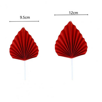 4 Σετ κάλυμμα φύλλων φοίνικα που τραβάει τα βλέμματα χαρτί ευρείας εφαρμογής Vertical Palm Leaves Cupcake Decor Topper κέικ για χειροτεχνία
