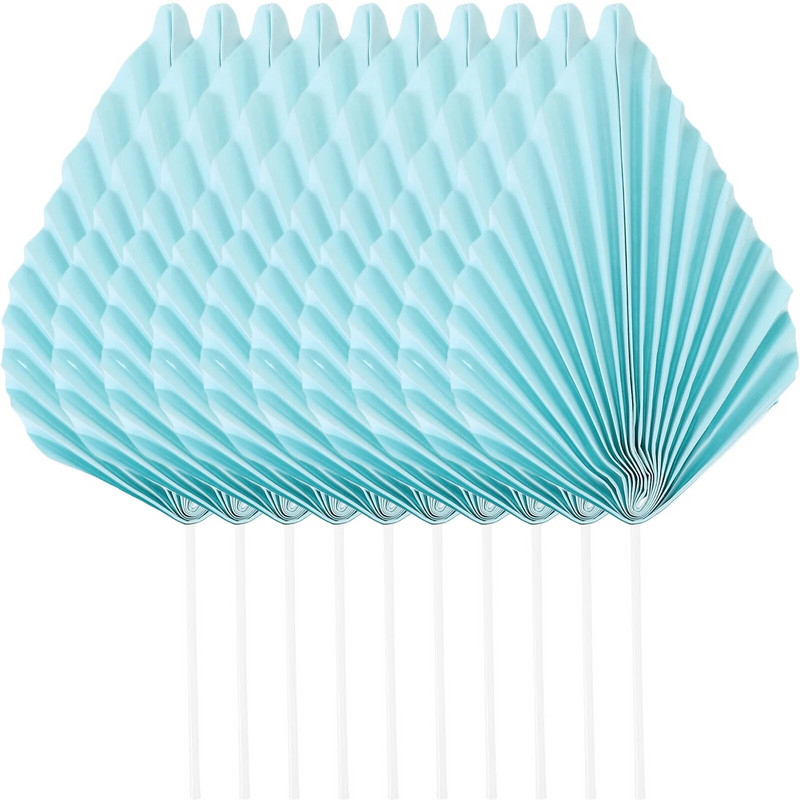 Palmių lapų tortų tvarsčiai Popieriniai Palmių lapų keksiukų rinkiniai Lapų torto dekoravimas Havajai Aloha džiunglių vasaros vestuvių gimtadienis mėlynas