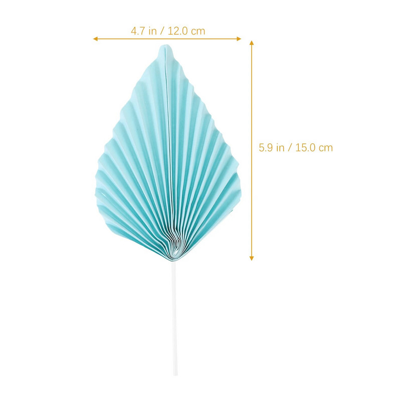 Palmių lapų tortų tvarsčiai Popieriniai Palmių lapų keksiukų rinkiniai Lapų torto dekoravimas Havajai Aloha džiunglių vasaros vestuvių gimtadienis mėlynas