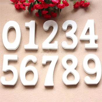 Decor Wedding 1PC Wood Craft 0-9 White Wooden Numbers Party Ornaments Hotel Home Photo Props Number Ξύλινο Στολίδι