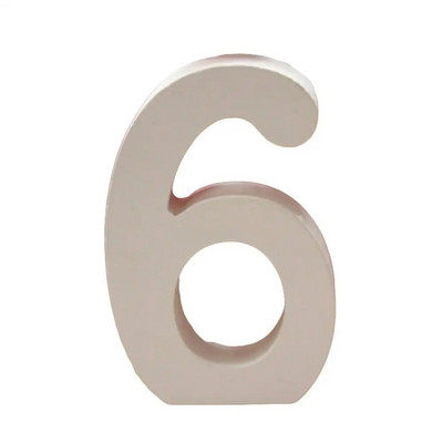 Decor Wedding 1PC Wood Craft 0-9 White Puidust numbrid Peokaunistused Hotelli kodu Foto Rekvisiidid Number Puidust ornament