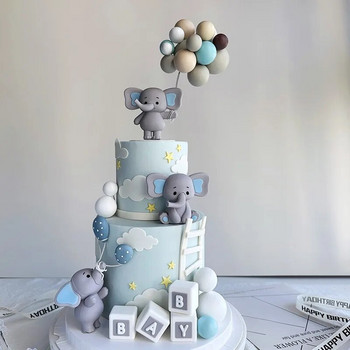 Baby Elephant Cake Topper for Baby Shower Διακόσμηση κέικ ελέφαντα για παιδιά 2ο 1ο πάρτι γενεθλίων Διακόσμηση για αγόρι κορίτσι Φύλο Αποκάλυψη