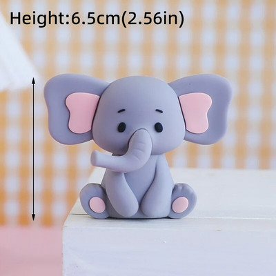 Baby Elephant Cake Topper Baby Shower Elevandikoogi kaunistamiseks lastele 2. 1. sünnipäeva peo kaunistus Poiss Tüdruk Sugu paljastamine