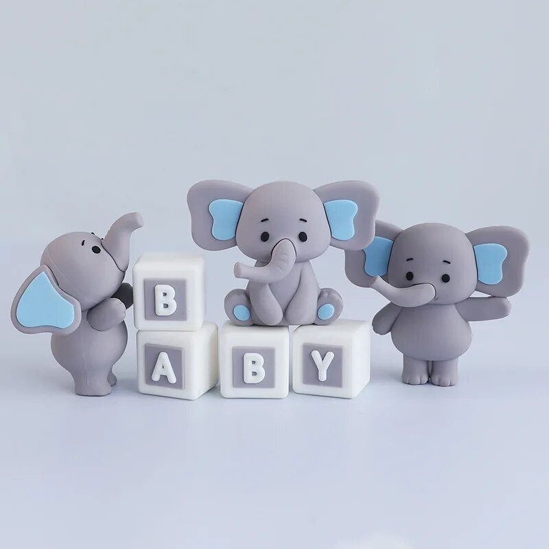 Baby Elephant Cake Topper Baby Shower Elevandikoogi kaunistamiseks lastele 2. 1. sünnipäeva peo kaunistus Poiss Tüdruk Sugu paljastamine