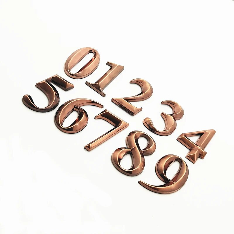 5 cm majanumbri kleebise silt Numbriline ukseplaat tahvel sahtli silt Plaat Hotelli koduaadress Ukse silt pronks plastik 0-9