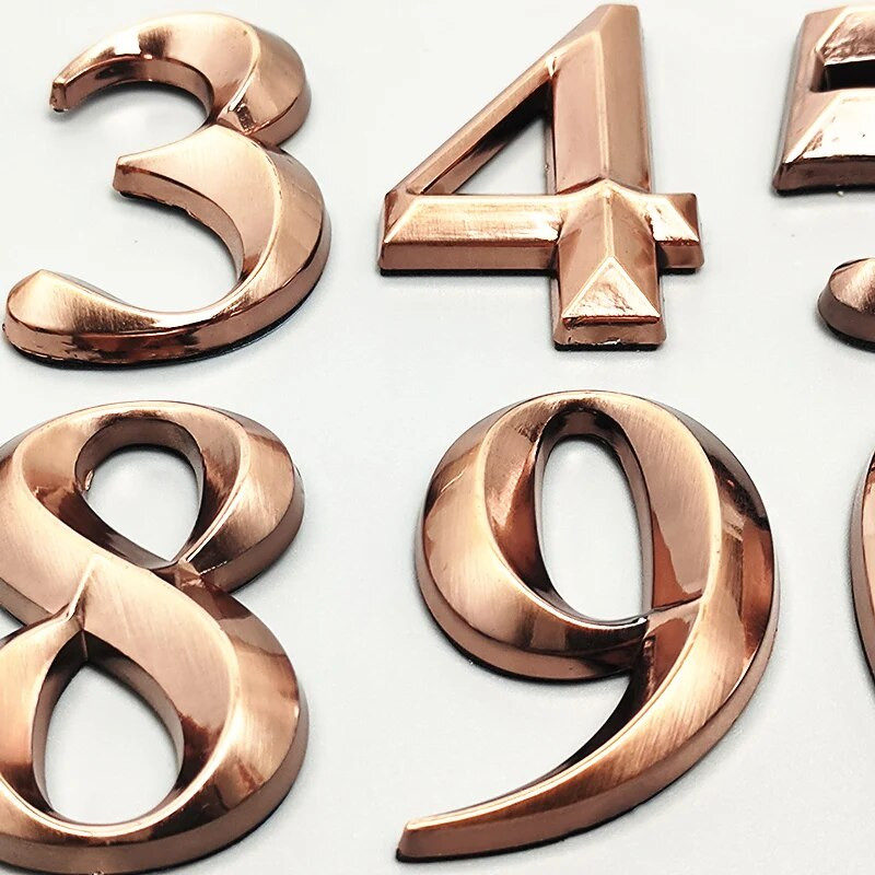 5 cm majanumbri kleebise silt Numbriline ukseplaat tahvel sahtli silt Plaat Hotelli koduaadress Ukse silt pronks plastik 0-9