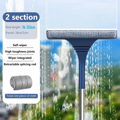 2 vienā logu sieta ekrāna birste logu tīrītājs Magic Broom Wiper Teleskopisks ar garu rokturi logu mop rakeļa tīrītāju tīrīšanas rīks