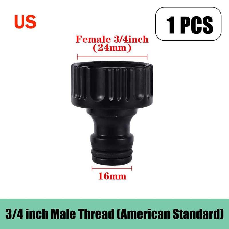 Ventil s navojem od 3/4" s priključkom za nazuvicu od 16 mm Zaporni ventil za vrtno crijevo Adapter za preusmjernu slavinu za autopraonicu Zalijevanje vrta