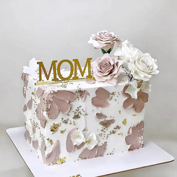 Happy Mothers Day Cake Topper Gold Απλό σχέδιο Ακρυλικό MOM Party Cake Toppers Δώρα για τη γιορτή της μητέρας Διακοσμητικό επιδόρπιο