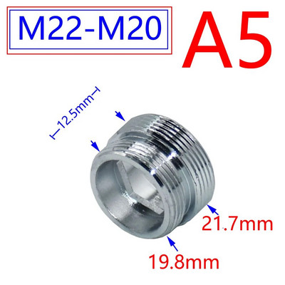 Ezüst 1/2"/M16/M17/M18/M19/M20/M22/M24/M28/M32 menetes csatlakozó sárgaréz adapter vízcsap réz idomokhoz