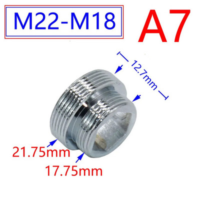 Ezüst 1/2"/M16/M17/M18/M19/M20/M22/M24/M28/M32 menetes csatlakozó sárgaréz adapter vízcsap réz idomokhoz