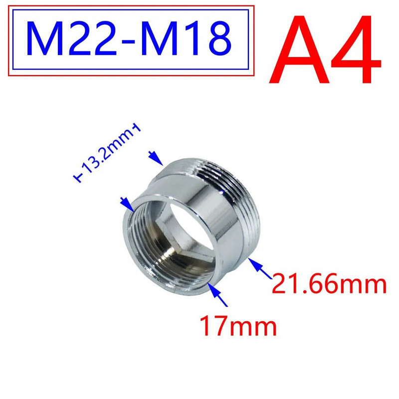 Ezüst 1/2"/M16/M17/M18/M19/M20/M22/M24/M28/M32 menetes csatlakozó sárgaréz adapter vízcsap réz idomokhoz