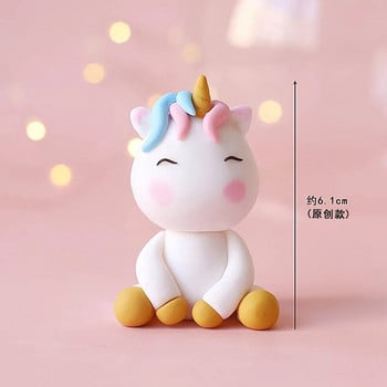 Unicorn Birthday Cake Topper Decoration Girl Doll Beauty Rainbow Love Pink Star Baby Shower Cake Insert Flags