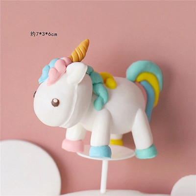 Egyszarvú születésnapi torta felső dekoráció lány baba szépség szivárvány szerelem rózsaszín csillag baba zuhany torta betét zászlók