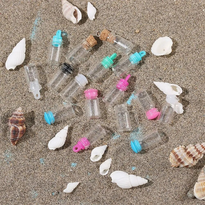 Soovipudelid korgikork Mini väike triivpudel klaaspurgid kaunistussõnumid viaalid kaunistused meisterdamise konteinerid