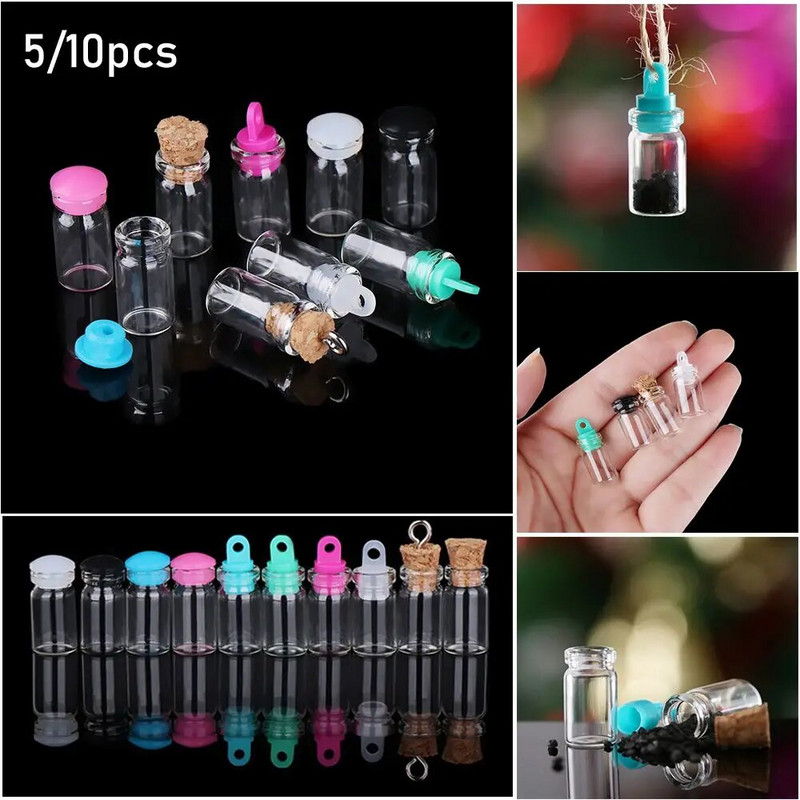 Soovipudelid korgikork Mini väike triivpudel klaaspurgid kaunistussõnumid viaalid kaunistused meisterdamise konteinerid