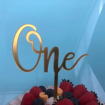10 бр. OH Baby Happy Birthday Cake Topper Акрилна златна Bride to be Wedding Cupcake Topper за декорации на торта за рожден ден