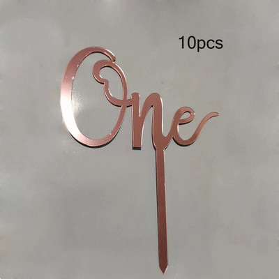 10db OH Baby Boldog születésnapi tortafedő akril arany menyasszony esküvői cupcake fedőként születésnapi tortadíszekhez