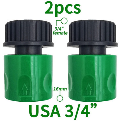 Gyorscsatlakozó mellbimbó EURO USA 3/4 hüvelykes apa menetes tömlő csőadapter kerti csövekhez csepegtető öntözőrendszerhez