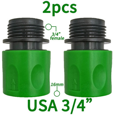 Gyorscsatlakozó mellbimbó EURO USA 3/4 hüvelykes apa menetes tömlő csőadapter kerti csövekhez csepegtető öntözőrendszerhez