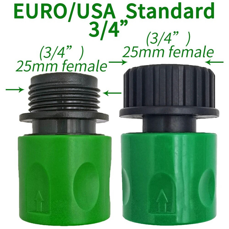 Gyorscsatlakozó mellbimbó EURO USA 3/4 hüvelykes apa menetes tömlő csőadapter kerti csövekhez csepegtető öntözőrendszerhez