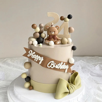 Baby Bear Birthday Cake Topper Διακοσμήσεις Παιδικά Ενήλικες Topper Γαμήλιας τούρτας Χρόνια Πολλά Διακόσμηση τούρτας του Αγίου Βαλεντίνου