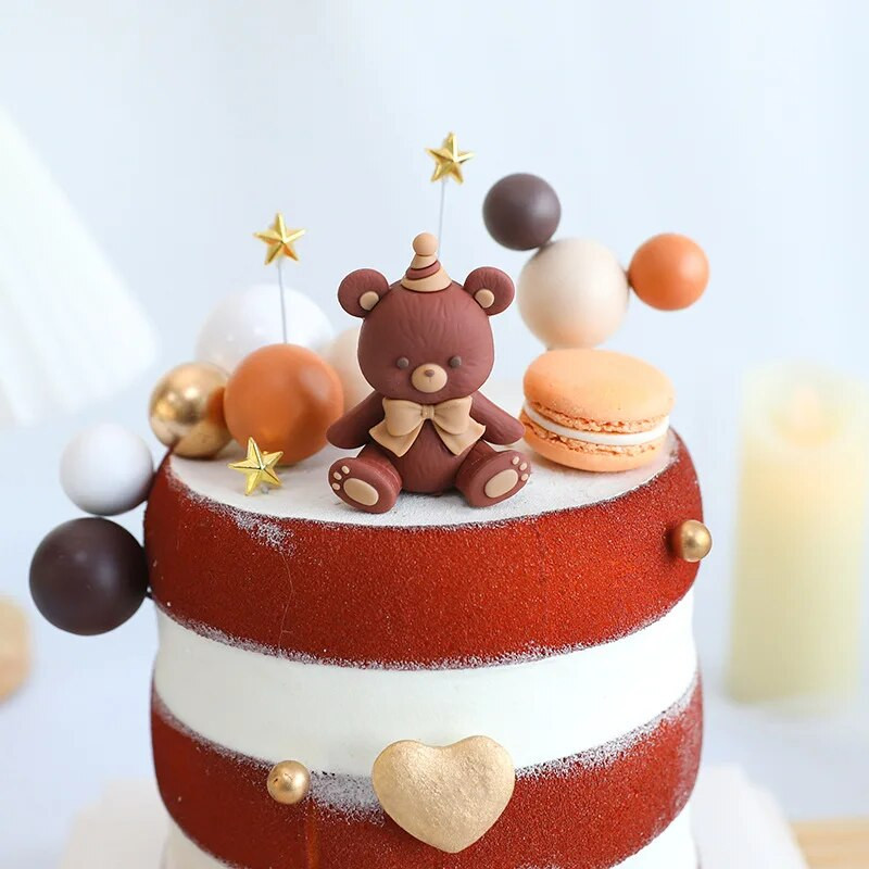 Baby Bear Születésnapi Tortafedő Díszek Gyerekeknek Felnőtteknek Esküvői Tortafedők Boldog Születésnapi Party Valentin napi tortadíszítés