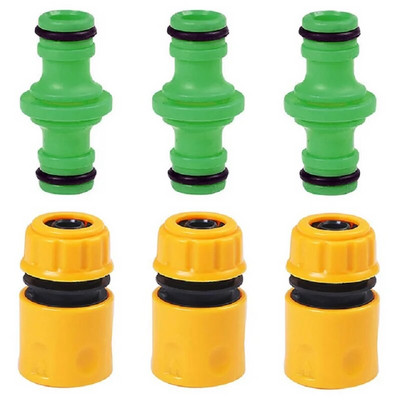6 db kerti gyors tömlőcsatlakozó 1/2”-os dupla dupla tömlőcsatlakozó csukló adapter hosszabbító készlet tömlőcsatlakozó öntözőrendszerhez