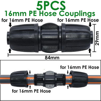 Sprycle 5PCS Garden 16mm 1/2`` pvc toruliitmik Kastmistilganiisutus Ühendus Jagaja Tee Keerme lukustus 4/7mm 3/5mm vooliku külge