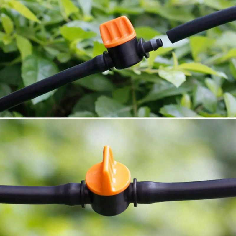 20KOM Ventil za navodnjavanje kapanjem 4/7MM Prekidač za navodnjavanje kapanjem, 4MM PVC cijev Mini ventil za navodnjavanje kapanjem za vrt staklenika Zakon F7G9