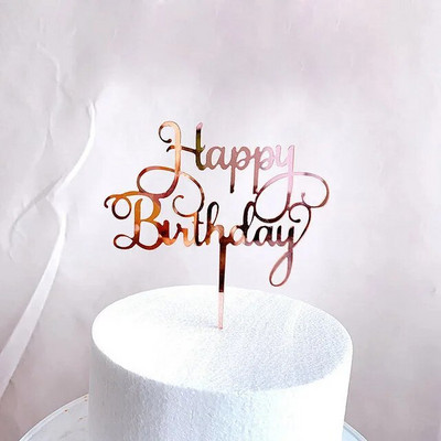 New Oh Baby Happy Birthday Cake Topper Zlatni akrilni Love Wedding Topper Topper za vjenčanje Birthday Party Desert Torta Dekoracije