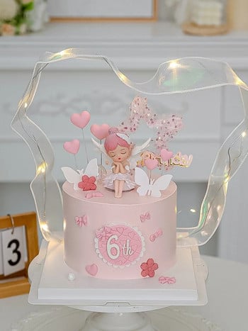 Fairy Cake Topper Angel Διακοσμήσεις για πάρτυ Λουλούδι Νεράιδα ειδώλιο ψησίματος Μπομπονιέρες γάμου Διακοσμήσεις γενεθλίων για κορίτσια