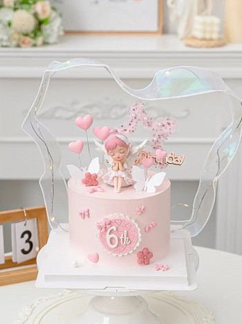 Фея Торта за торта Ангел Декорации за торта Парти Цвете Фея Фигурка Орнамент за печене Сватбени сувенири Декорации за рожден ден на момиче