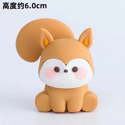 Decoratune pentru tort din pădure Sărbători pentru animale Coș de bambus Vulpe Arici Cupcake Topper Iepure Figură Păpușă Favoruri de naștere pentru copii