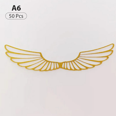 50 vnt. blizgančio sparnelio pyrago kortelės įdėklas vakarėliui „Top Wizard“ šokolado dekoravimui tuščiaviduriams sparnams