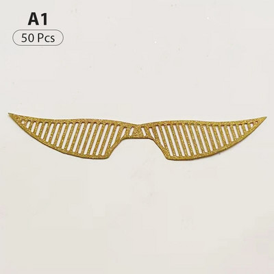 50 vnt. blizgančio sparnelio pyrago kortelės įdėklas vakarėliui „Top Wizard“ šokolado dekoravimui tuščiaviduriams sparnams